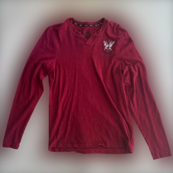 Red Guess Alt/Grunge Long-Sleeve with Graphic - Picture 1 of 4